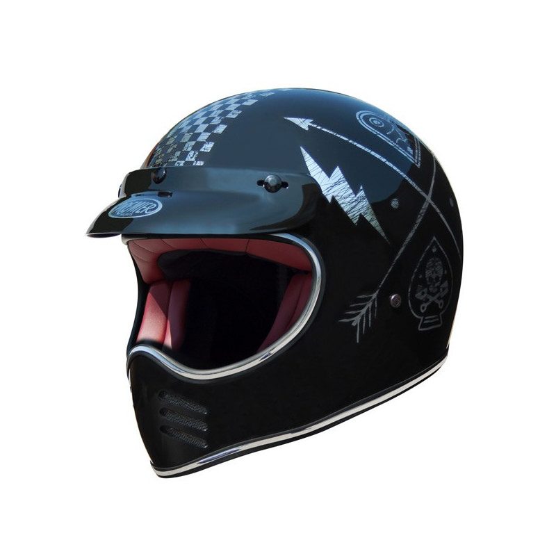 Premier Trophy MX helm NX Silver Chromed maat M