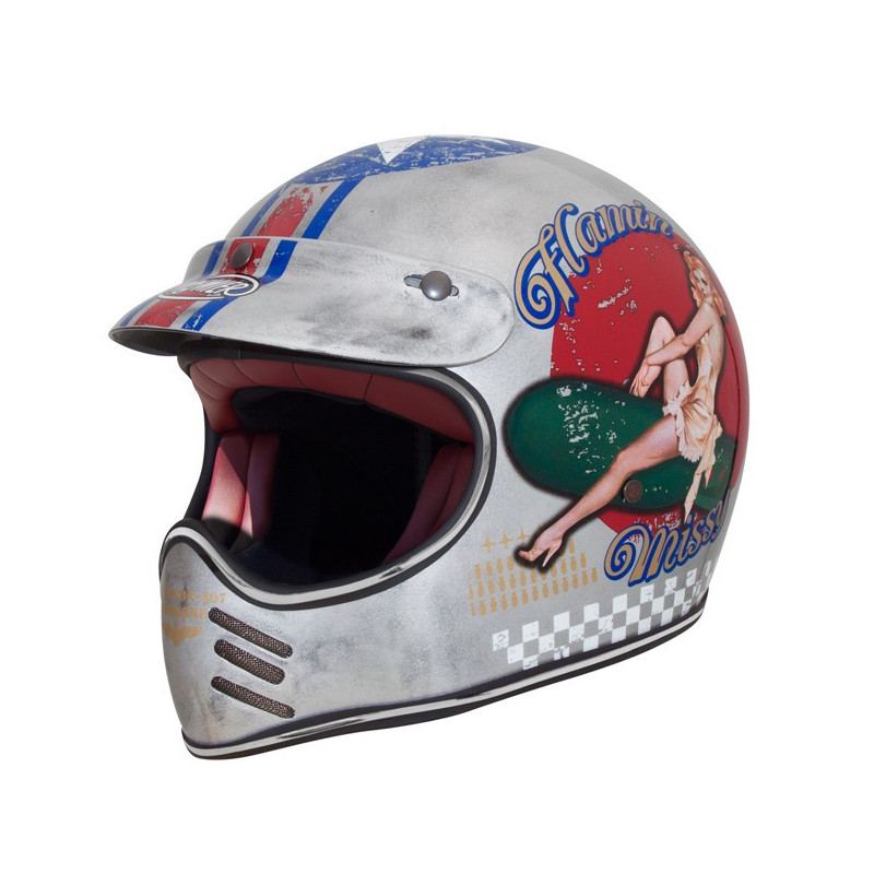 Premier Trophy MX helm Pin Up Old Style  maat L