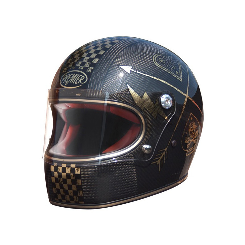 Premier Trophy helm Carbon NX Gold Chromed maat L