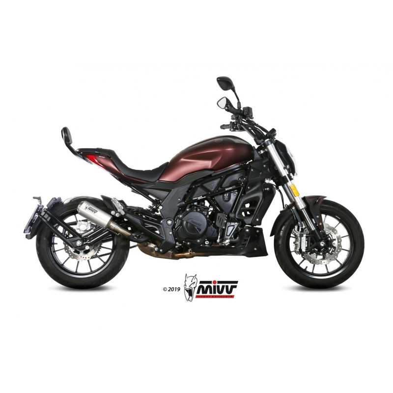 MIVV Benelli 502c 2019 Mk3 Sport Slip-on RVS (Inox)