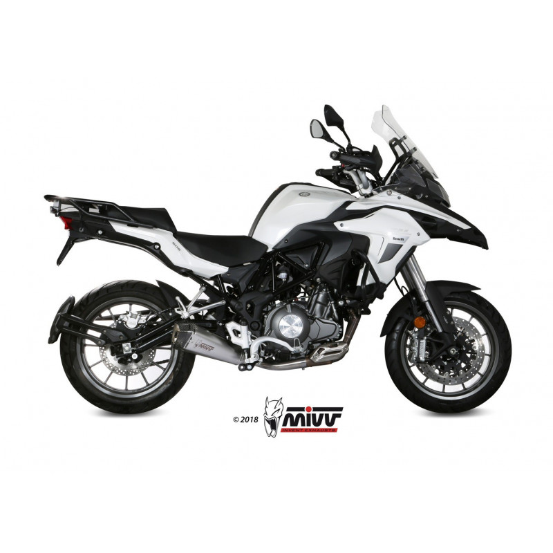 MIVV Benelli Trk 502 2017 Delta race Sport Slip-on RVS met Carbon eindkap