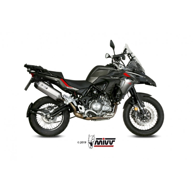 MIVV Benelli Trk 502 x 2018 Speed Edge Sport Slip-on RVS met Carbon eindkap