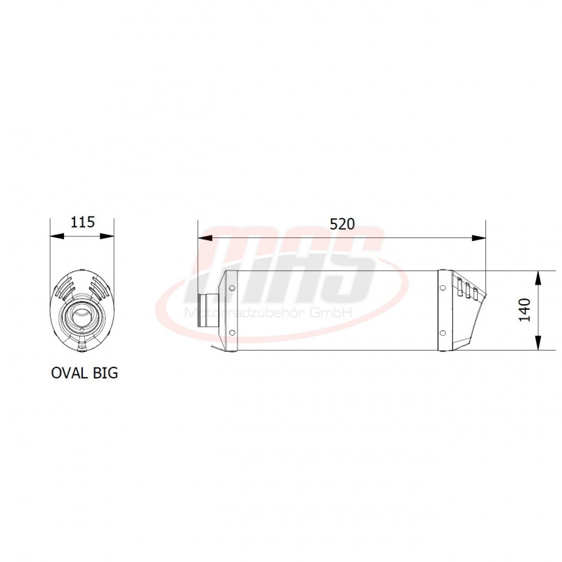 MIVV Bmw F 650 gs 2008 2012 Oval Sport Slip-on Titanium met Carbon eindkap