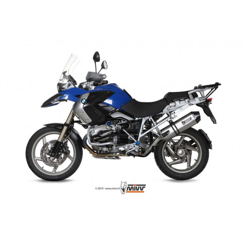 MIVV Bmw F 800 r / gt 2009 Speed Edge Sport Slip-on RVS met Carbon eindkap