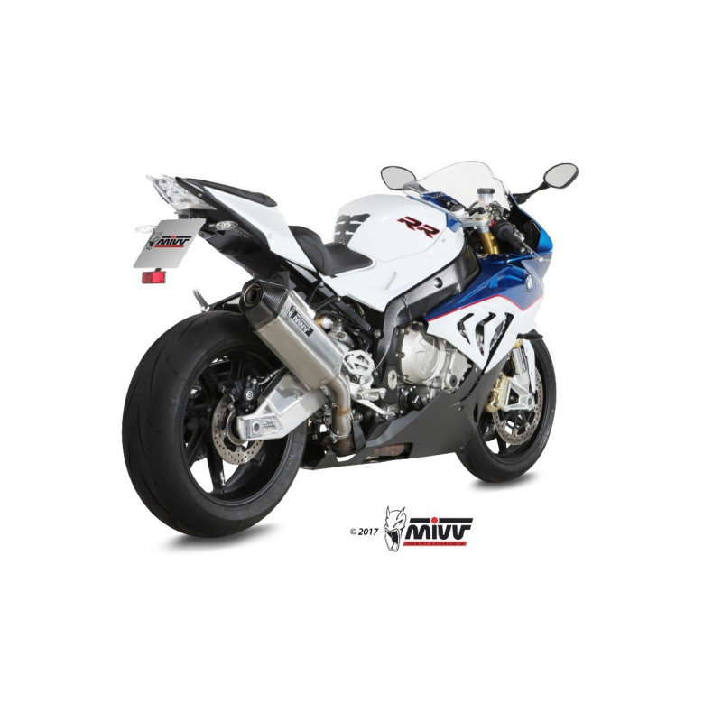 MIVV Bmw S 1000 RR 2015 2016 Speed Edge Sport Slip-on RVS met Carbon eindkap