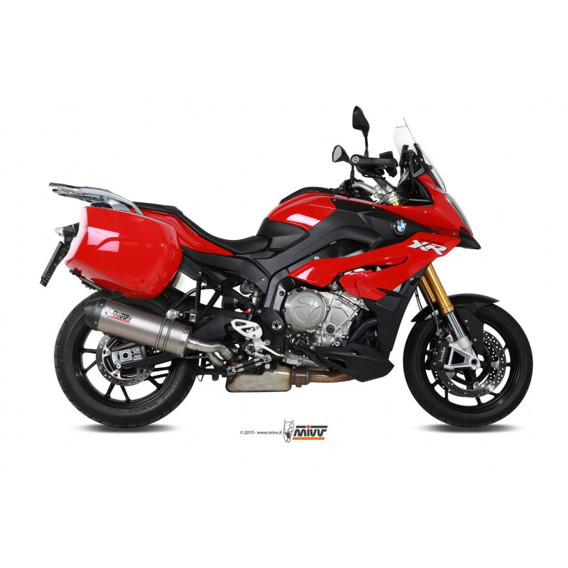 MIVV Bmw S 1000 xr 2015 2019 Oval Sport Slip-on Titanium met Carbon eindkap