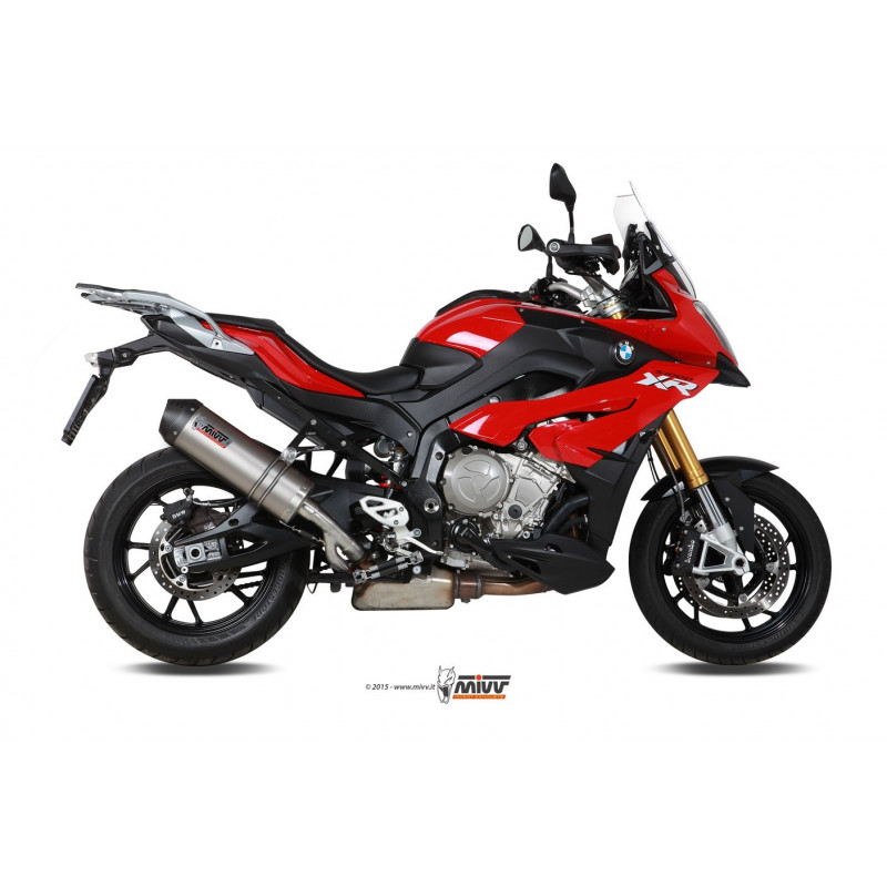 MIVV Bmw S 1000 xr 2015 2019 Oval Sport Slip-on Titanium met Carbon eindkap