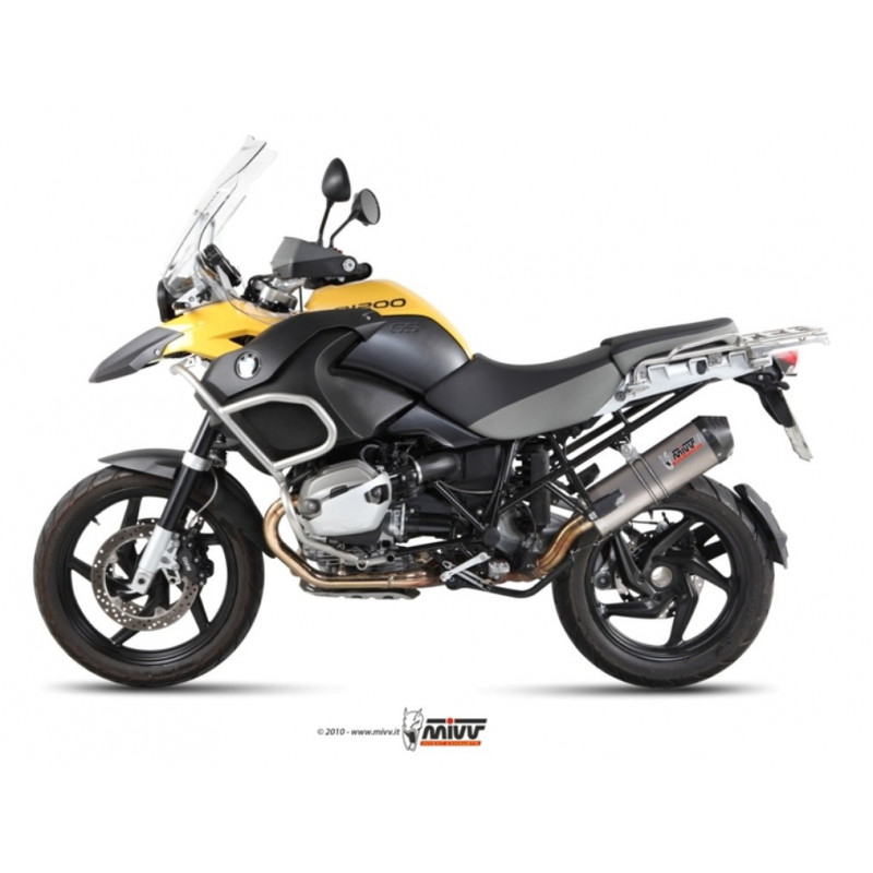 MIVV Bmw R 1200 gs / adventure 2010 2012 Oval Sport Slip-on Titanium met Carbon eindkap