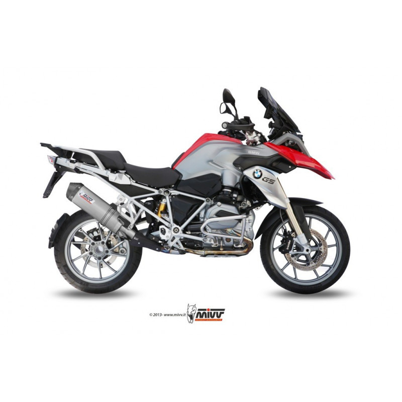 MIVV Bmw R 1200 gs / adventure 2013 2018 Oval Sport Slip-on Titanium met Carbon eindkap