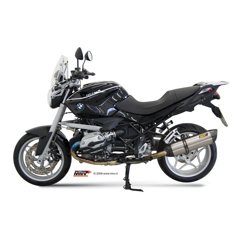 MIVV Bmw R 1200 r 2008 2010 Suono Sport Slip-on RVS met Carbon eindkap