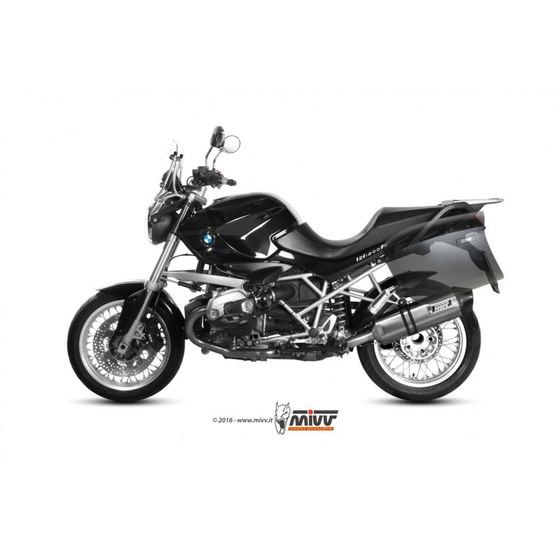 MIVV Bmw R 1200 r 2011 2014 Speed Edge Sport Slip-on RVS met Carbon eindkap