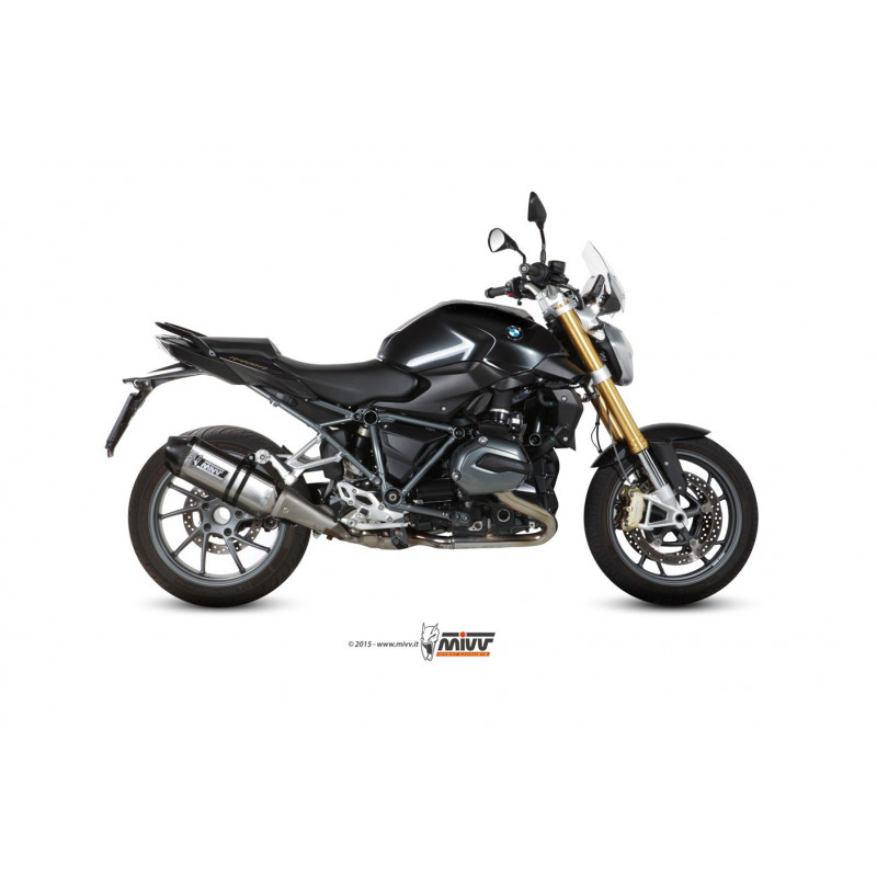 MIVV Bmw R 1200 r / rs 2015 Speed Edge Sport Slip-on RVS met Carbon eindkap