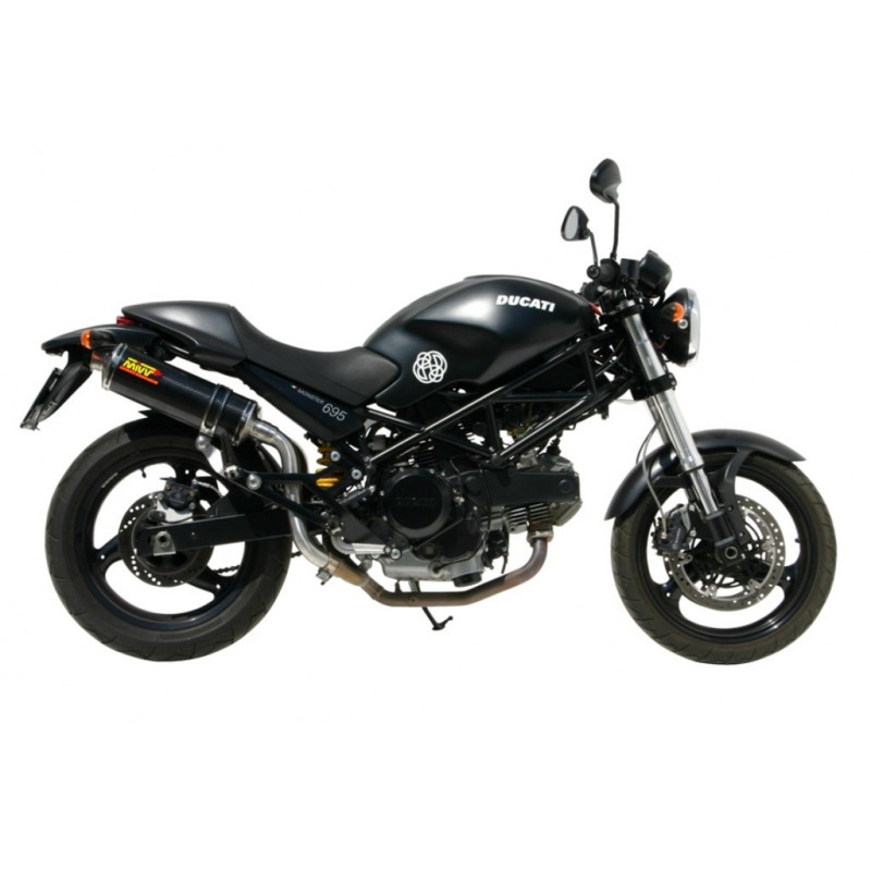 MIVV Ducati Monster 695 2006 2008 Oval Sport 2 slip-on RVS (Inox)