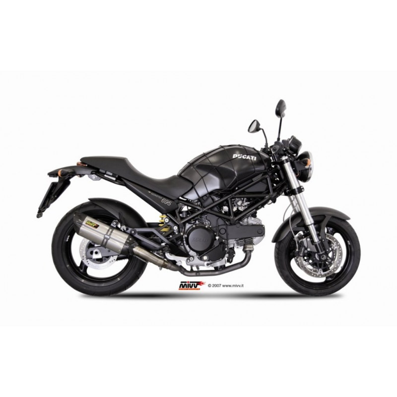 MIVV Ducati Monster 695 2006 2008 Suono Sport 2 slip-on RVS met Carbon eindkap