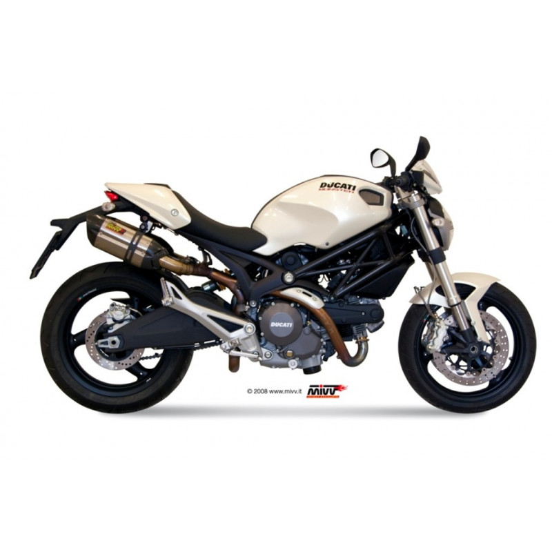 MIVV Ducati Monster 696 2008 2014 Suono Sport 2 slip-on RVS met Carbon eindkap