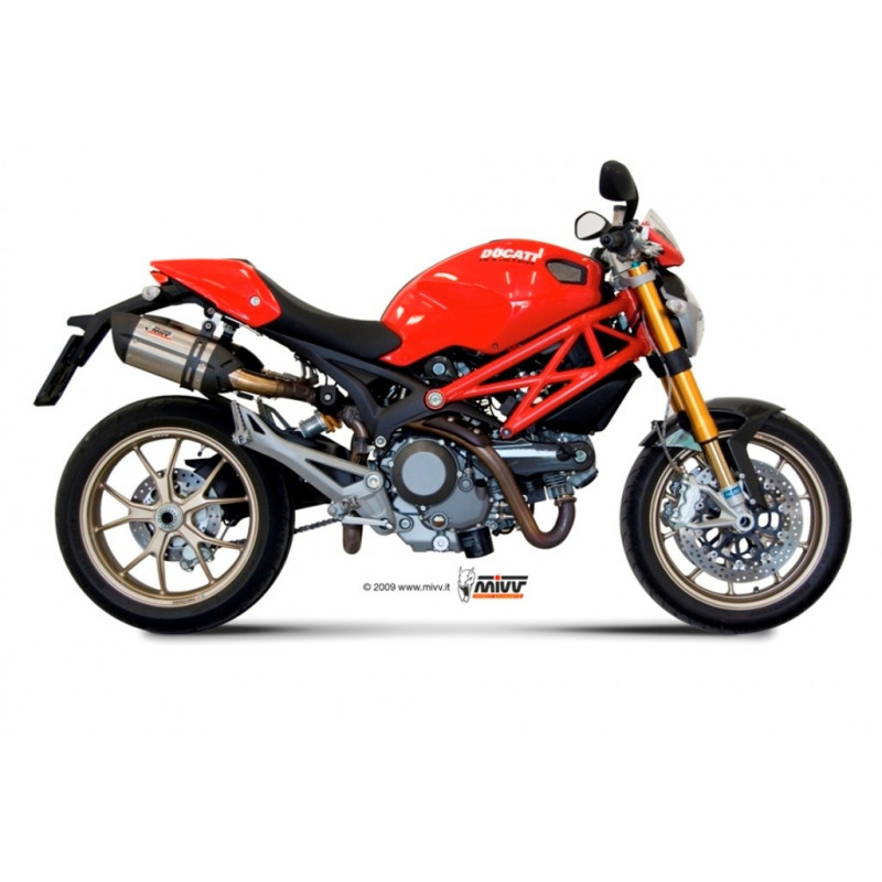 MIVV Ducati Monster 795 2012 Suono Sport 2 Slip-On Full Titanium carbon caps