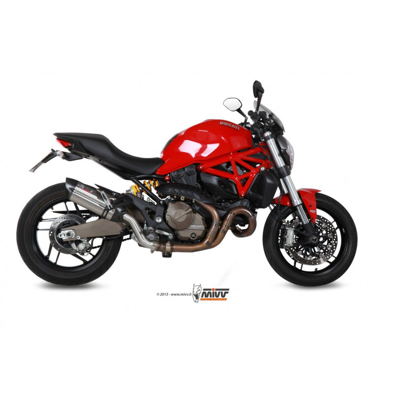 MIVV Ducati Monster 821 2014 2017 Suono Sport Slip-on RVS met Carbon eindkap