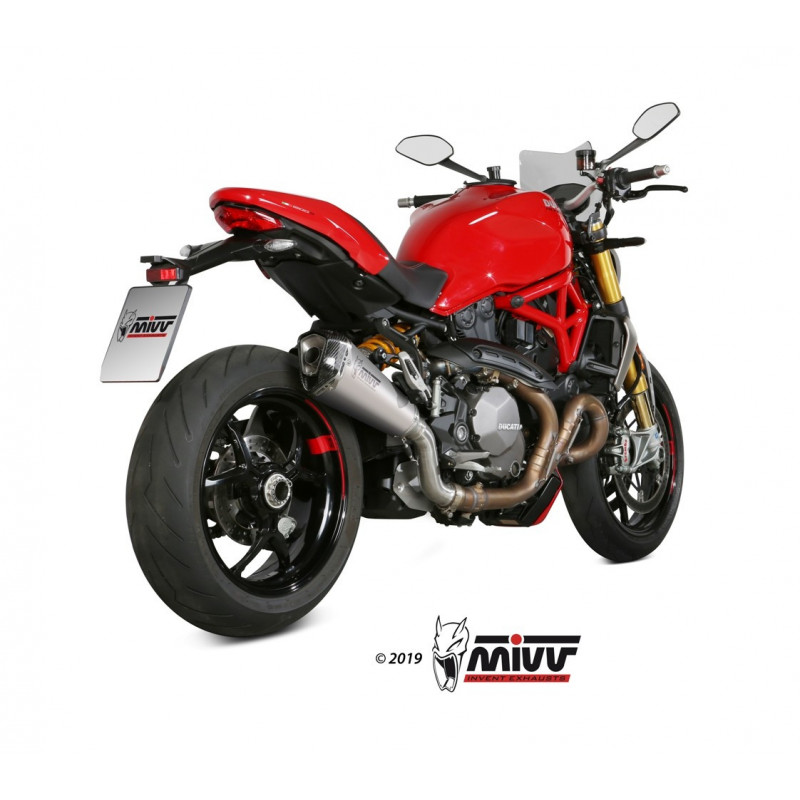 MIVV Ducati Monster 821 2018 Delta race Sport Slip-on RVS met Carbon eindkap