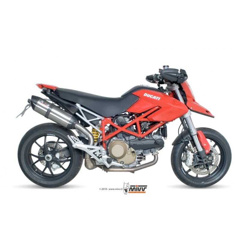 MIVV Ducati Hypermotard 1100 2007 2009 Suono Sport Slip-on RVS met Carbon eindkap