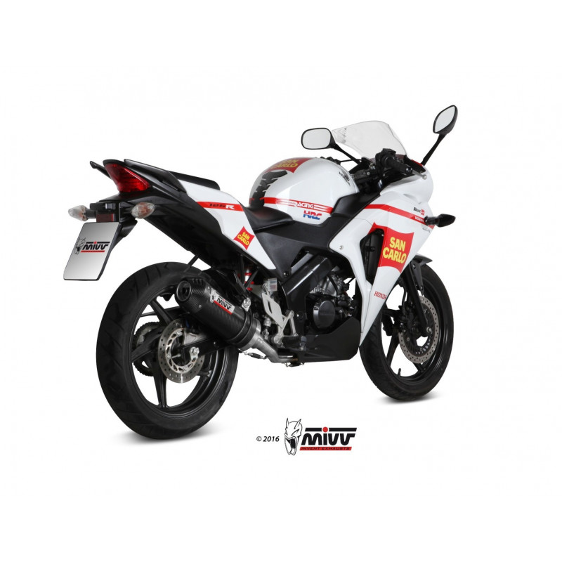 MIVV Honda Cbr 125 r 2011 2016 Oval Sport Imp. compl./full sys. 1x1 Carbon met Carbon eindkap