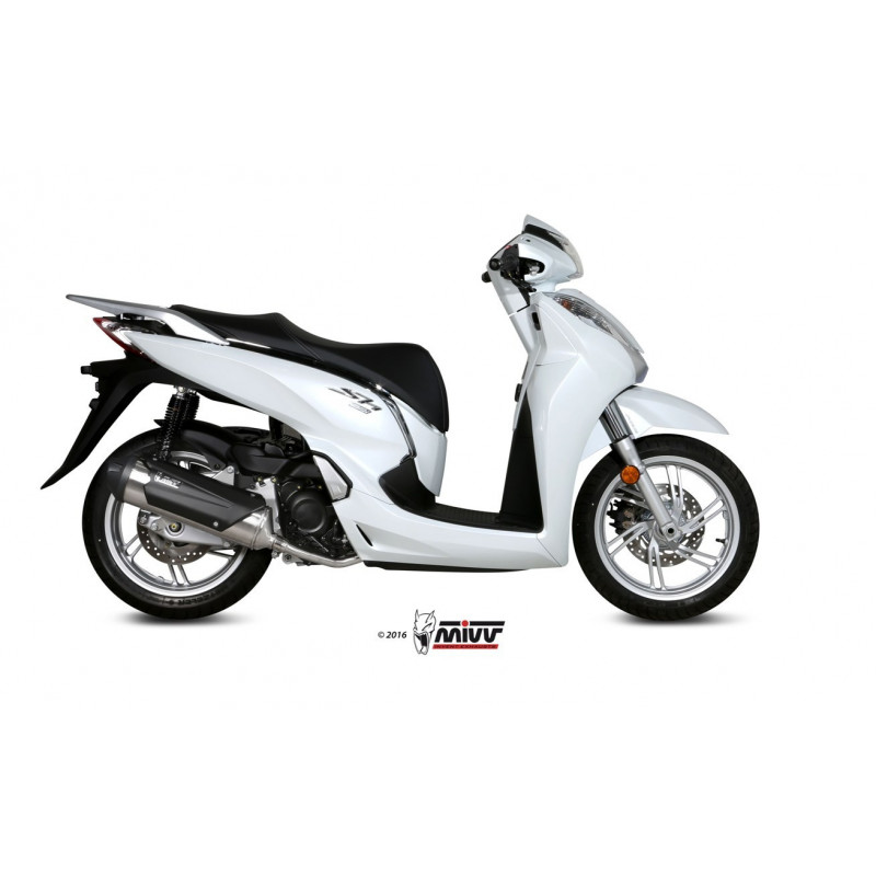 MIVV Honda Sh 300 2015 2016 - Urban Imp. compl./full sys. 1x1 RVS (Inox)