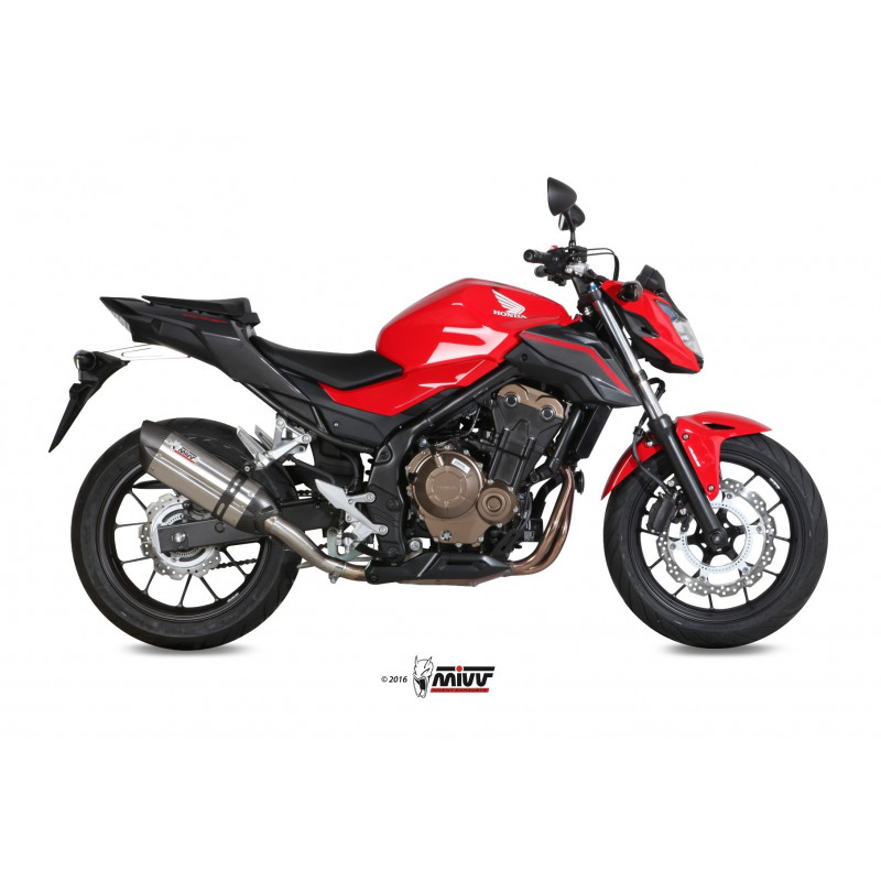 MIVV Honda Cb 500 f 2016 2018 Suono Sport Slip-on RVS met Carbon eindkap