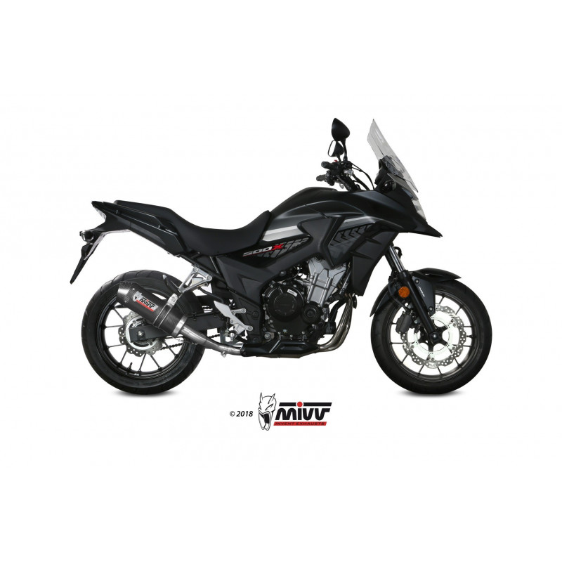 MIVV Honda Cb 500 x 2017 Oval Sport Slip-on Carbon met Carbon eindkap