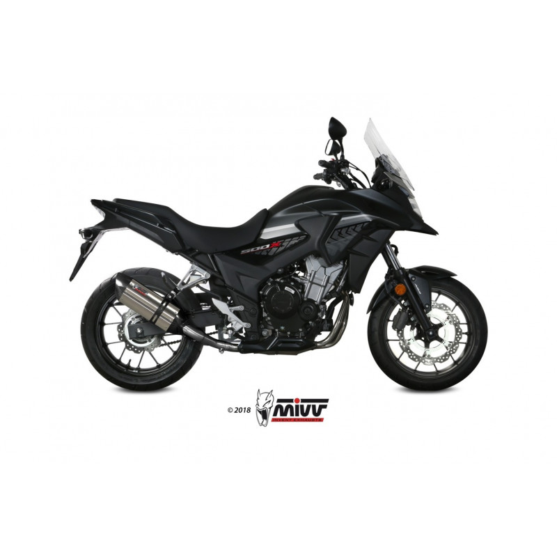 MIVV Honda Cb 500 x 2017 Suono Sport Slip-on RVS met Carbon eindkap