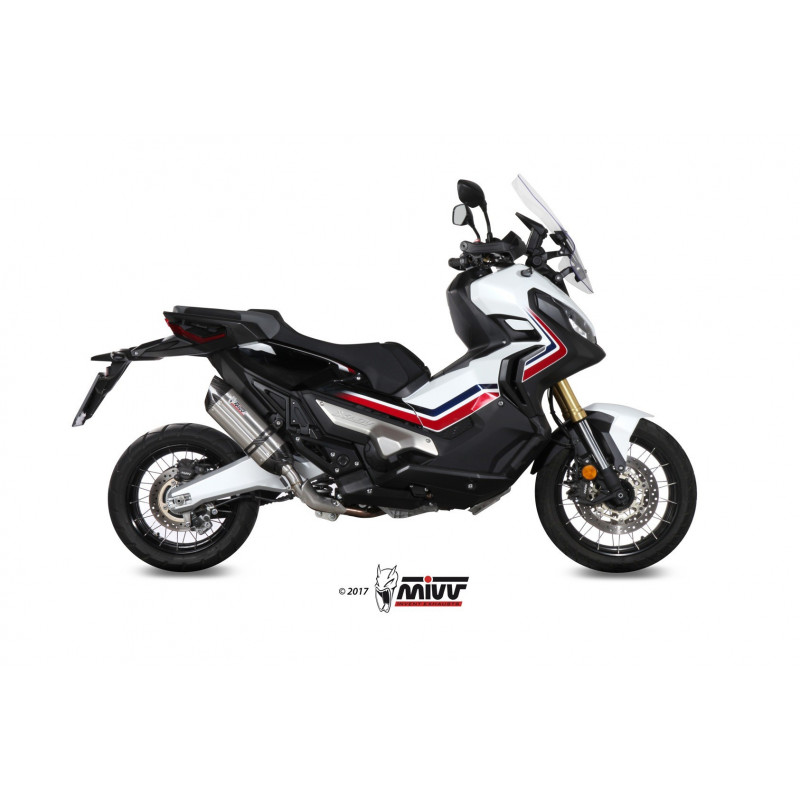 MIVV Honda X-adv 750 2017 Suono Sport Slip-on RVS met Carbon eindkap