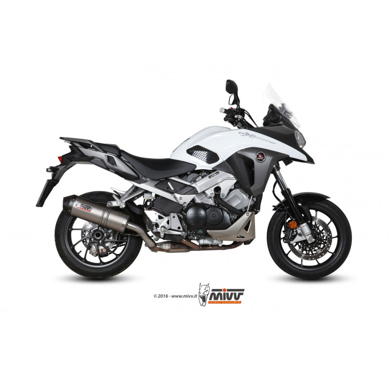 MIVV Honda Crossrunner 2015 Oval Sport Slip-on Titanium met Carbon eindkap