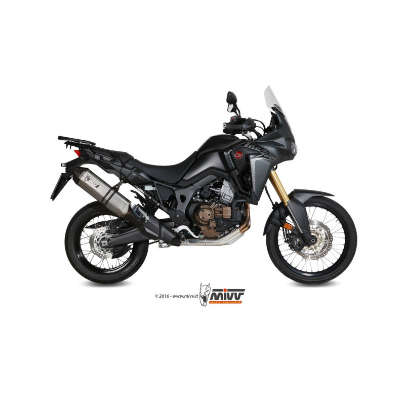 MIVV Honda Crf 1000 l africa twin 2016 2019 Speed Edge Sport Slip-on RVS met Carbon eindkap