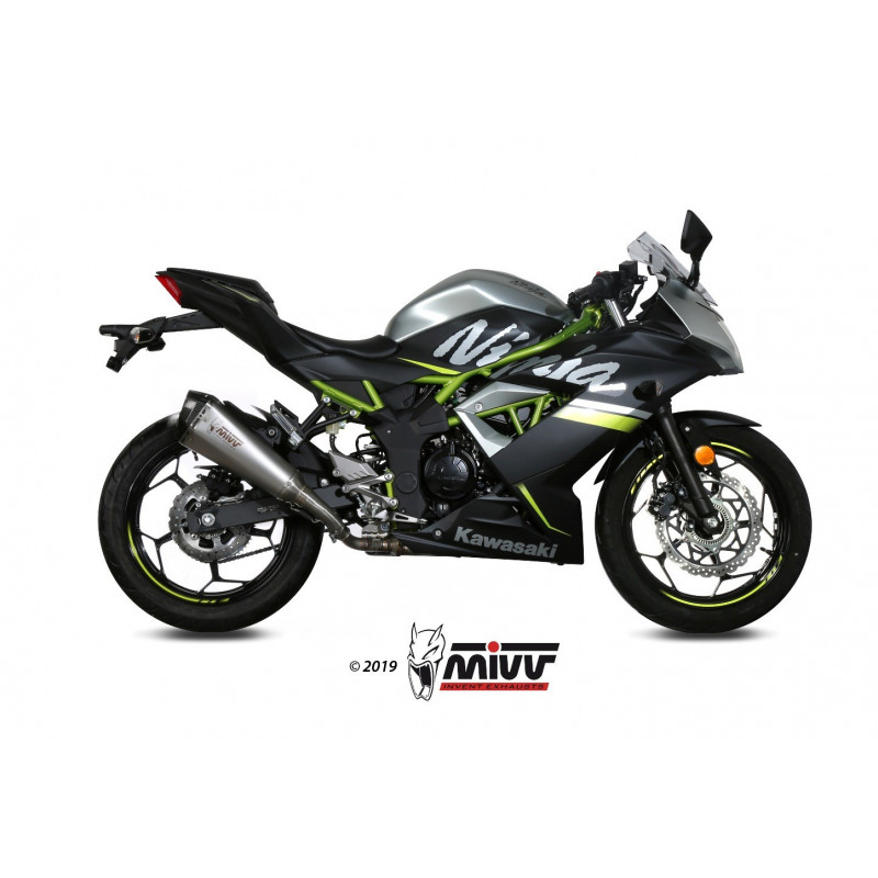 MIVV Kawasaki Ninja 125 2019 Delta race Sport Slip-on RVS met Carbon eindkap