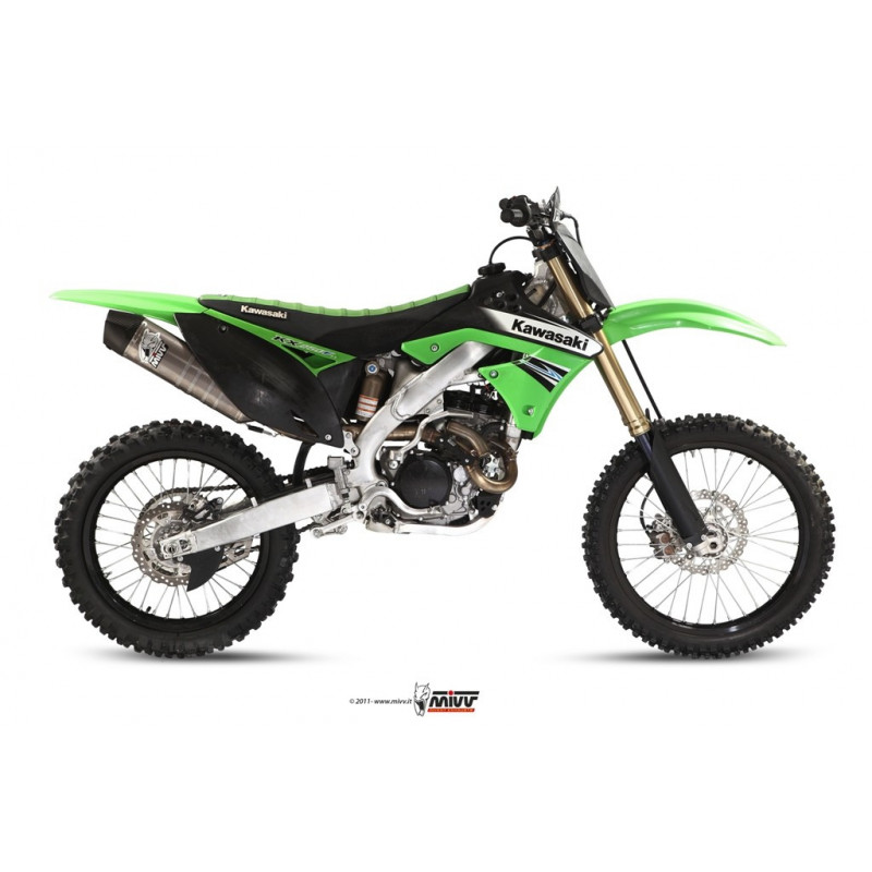 MIVV Kawasaki Kx 250 f 2011 2011 Oval Stronger cross new Imp. compl./full sys. 1x1 RVS met Carbon eindkap