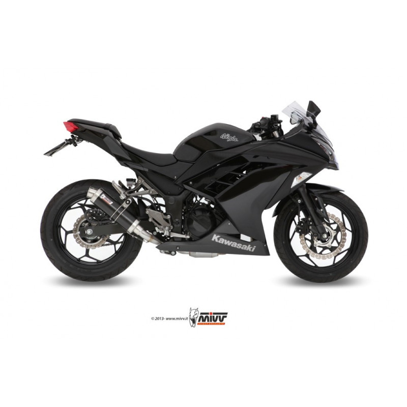 MIVV Kawasaki Ninja 300 2013 2016 GP Sport Imp. compl./full sys. 2x1 Steel black