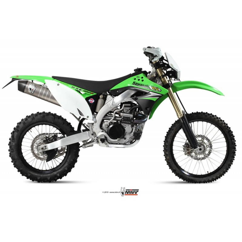 MIVV Kawasaki Kx 450 f 2009 2012 Oval Stronger cross new Imp. compl./full sys. 1x1 RVS met Carbon eindkap