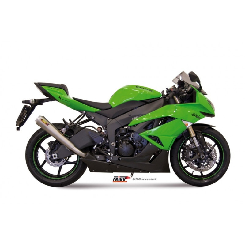 MIVV Kawasaki Zx-6 r 2009 2016 X-Cone plus Sport Slip-on RVS (Inox)