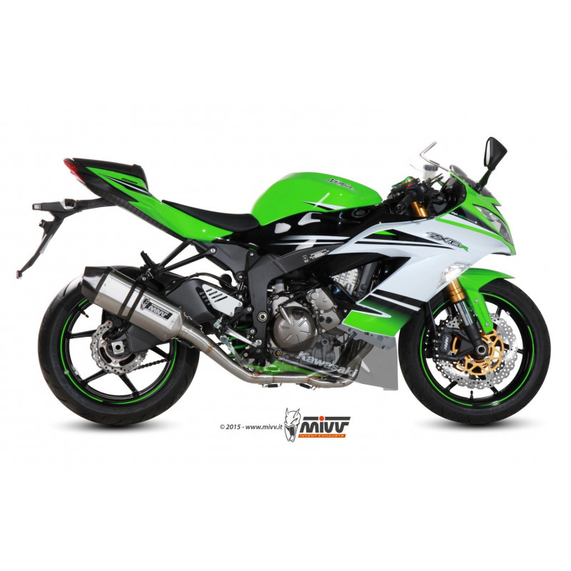 MIVV Kawasaki Zx-6 r 636 2013 2016 Speed edge Power steel Imp. compl./full sys. 4x2x1 RVS met Carbon eindkap