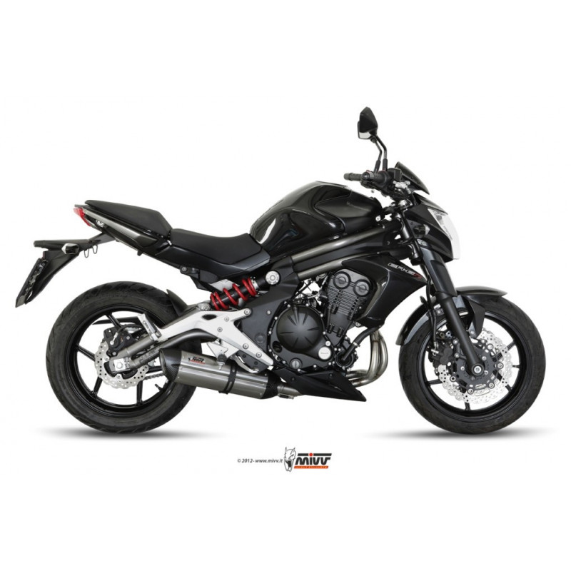 MIVV Kawasaki Er-6n / f 2012 2016 Suono Sport Imp. compl./full sys. 2x1 RVS met Carbon eindkap