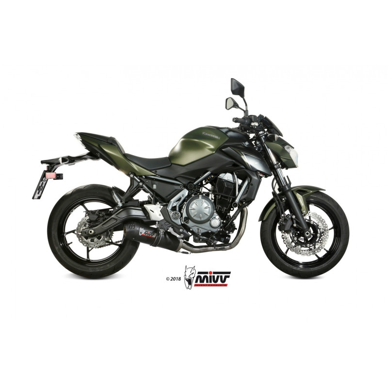 MIVV Kawasaki Ninja 650 2017 Oval Sport Imp. compl./full sys. 2x1 Carbon met Carbon eindkap