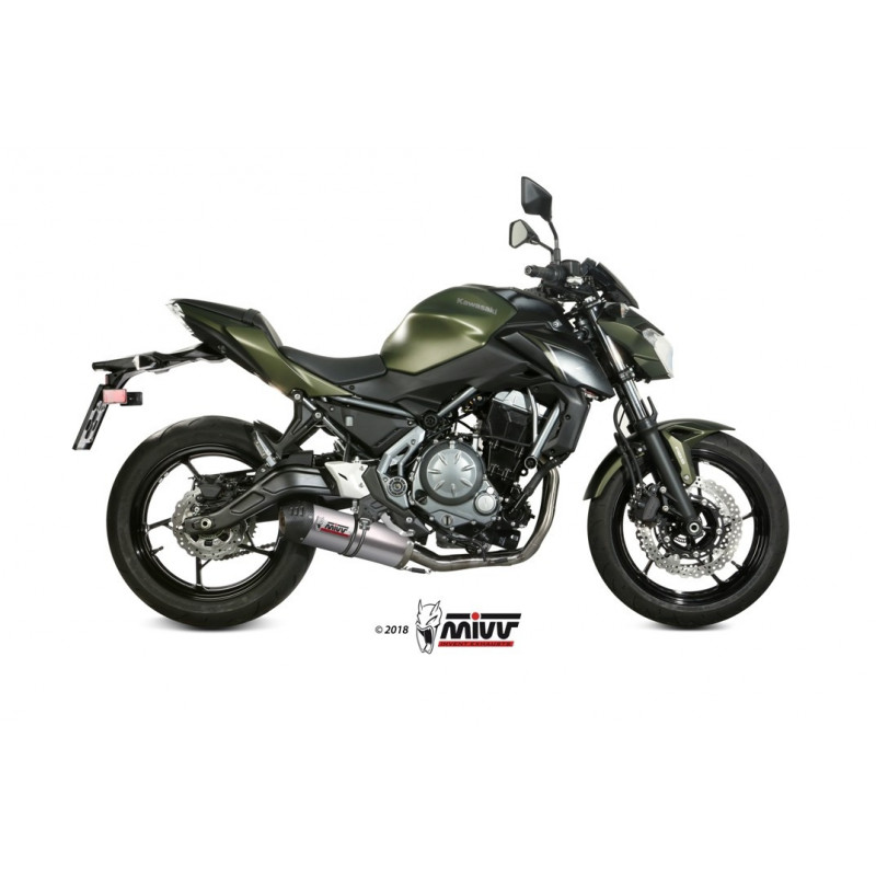 MIVV Kawasaki Ninja 650 2017 Oval Sport Imp. compl./full sys. 2x1 Titanium met Carbon eindkap