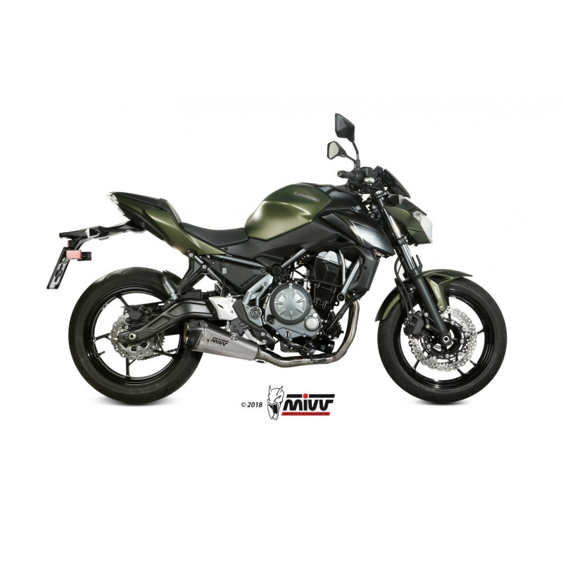 MIVV Kawasaki Ninja 650 2017 Delta race Sport Imp. compl./full sys. 2x1 RVS met Carbon eindkap