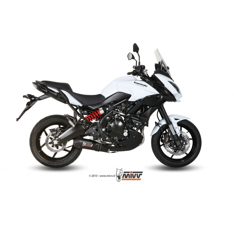 MIVV Kawasaki Versys 650 2015 Oval Sport Imp. compl./full sys. 2x1 Carbon met Carbon eindkap