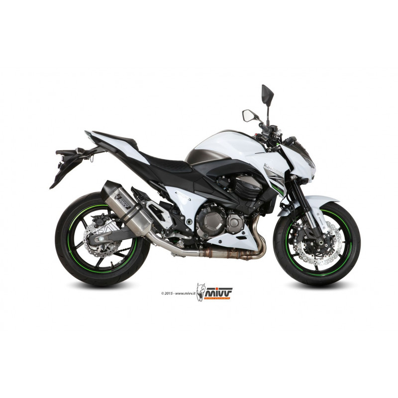 MIVV Kawasaki Z 800 2013 2016 Speed Edge Sport Slip-on RVS met Carbon eindkap