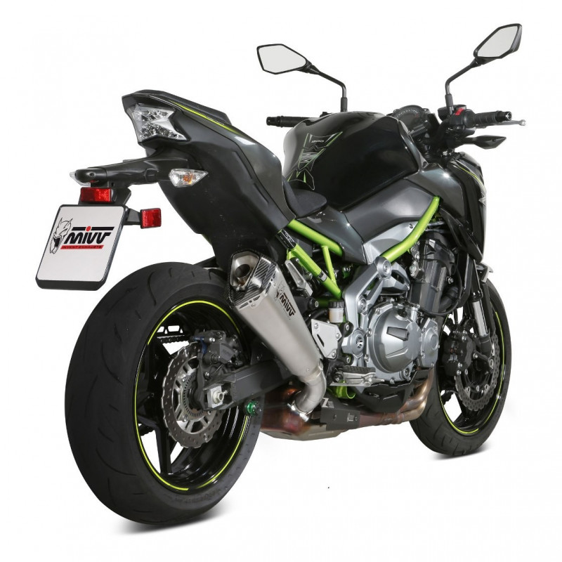 MIVV Kawasaki Z900 2017 2019 Delta race Sport Slip-on RVS met Carbon eindkap