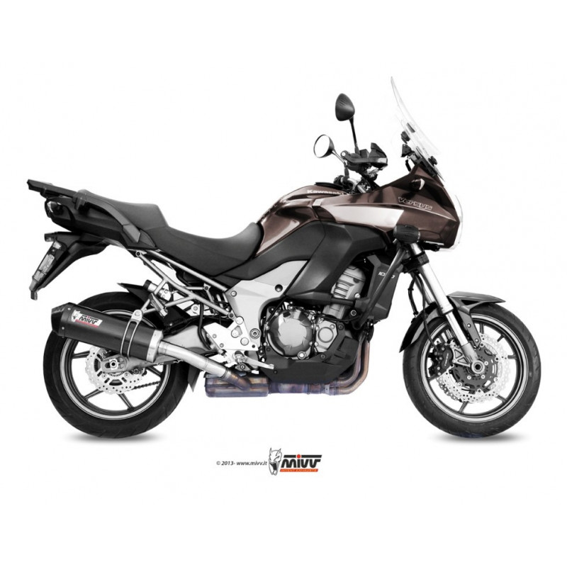 MIVV Kawasaki Versys 1000 2012 2014 Oval Sport Slip-on Carbon met Carbon eindkap