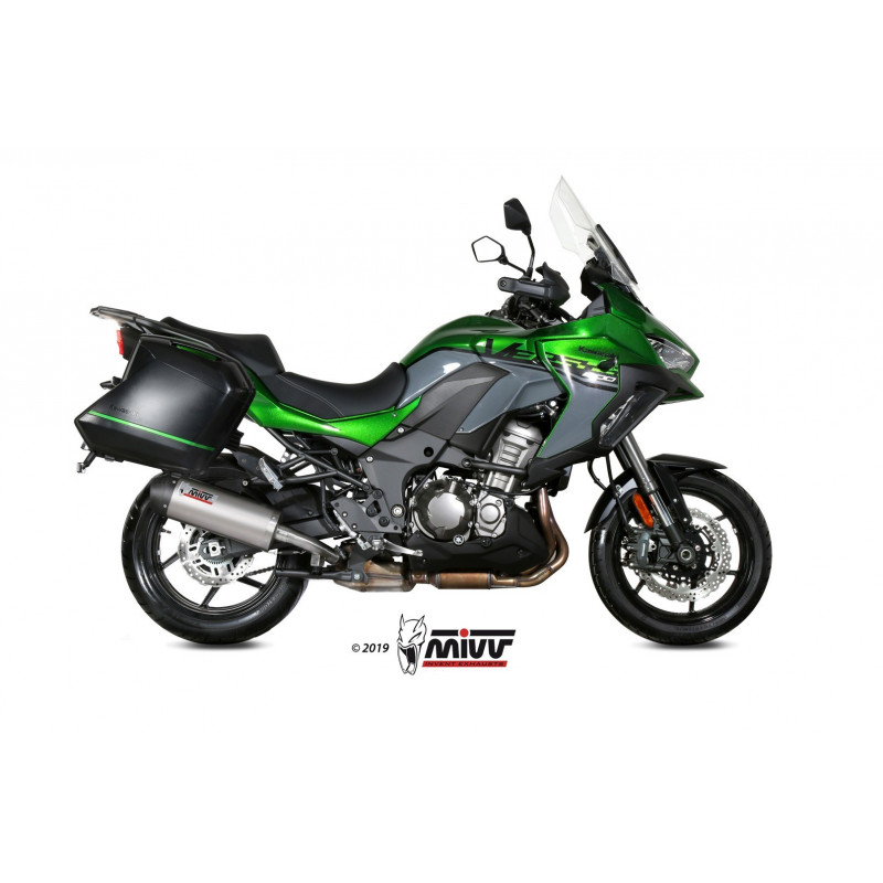 MIVV Kawasaki Versys 1000 2019 Oval Sport Slip-on Titanium met Carbon eindkap