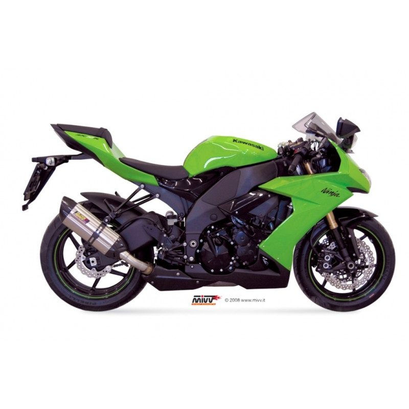 MIVV Kawasaki Zx-10 r 2008 2010 Suono Sport Slip-On Full Titanium carbon caps