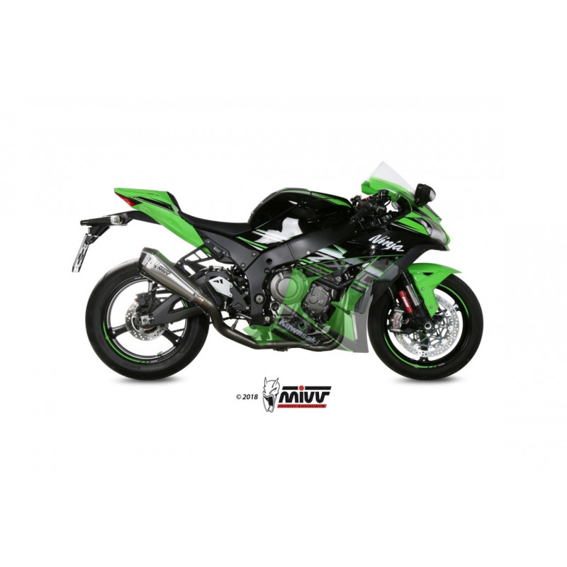 MIVV Kawasaki Zx-10 r 2016 Delta race Power steel Imp. compl./full sys. 4x2x1 RVS met Carbon eindkap