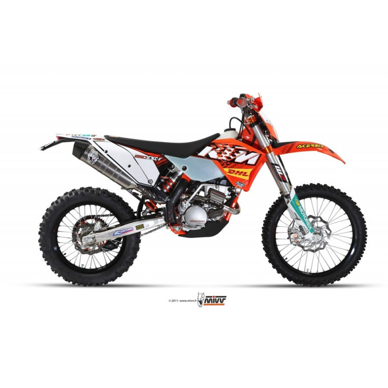 MIVV Ktm Exc 250 f 2011 2011 Oval Stronger enduro new Imp. compl./full sys. 1x1 RVS met Carbon eindkap