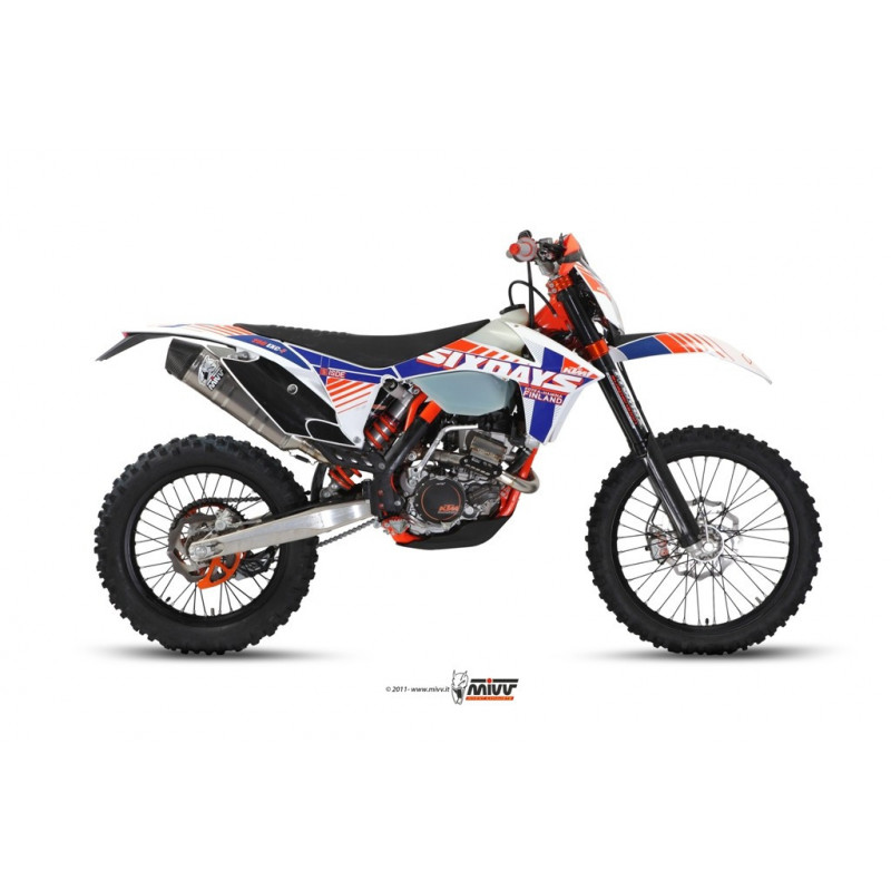 MIVV Ktm Exc 250 f 2012 2012 Oval Stronger enduro new Imp. compl./full sys. 1x1 RVS met Carbon eindkap